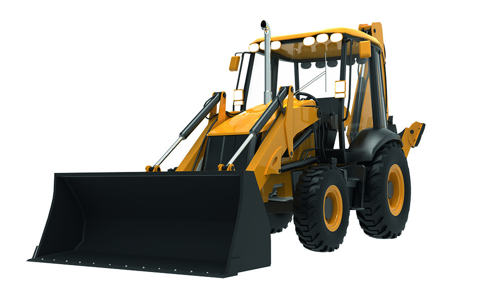A yellow and black tractor