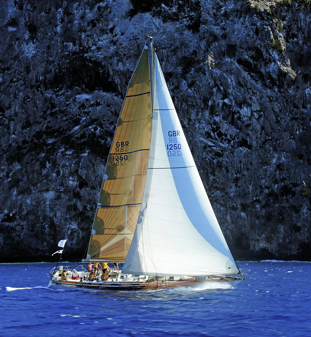 A sail boat on the water