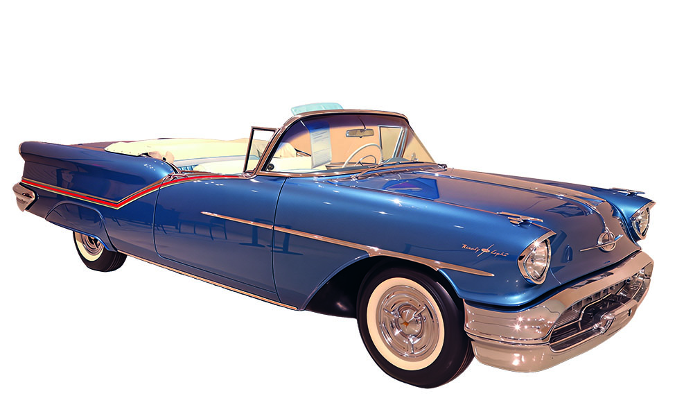 Dark blue convertible classic car