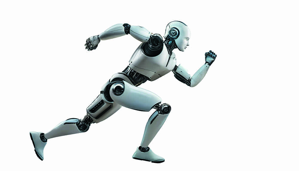 Robotic man running