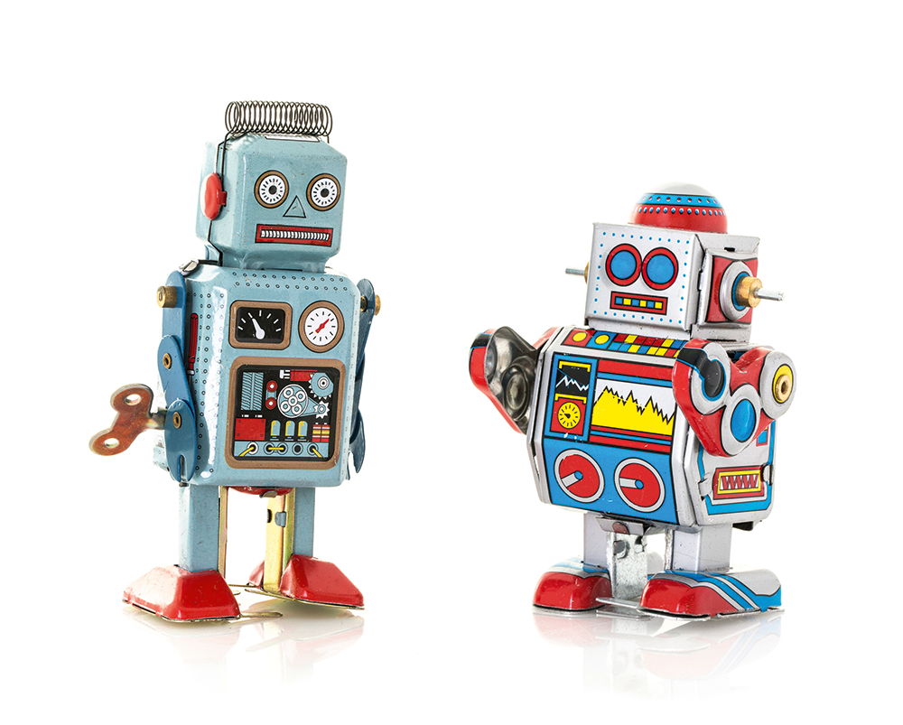Two toy robots