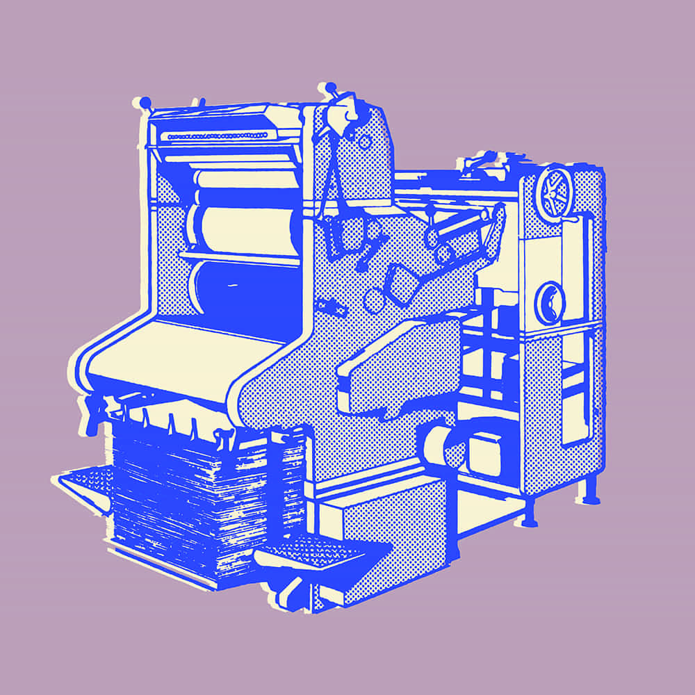 Vector of a printing press