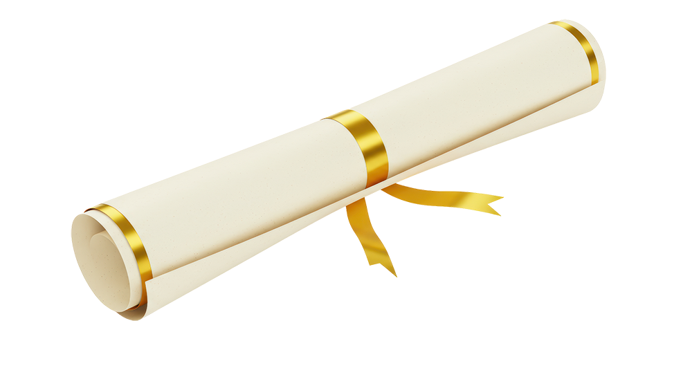 Scroll with gold ribbon