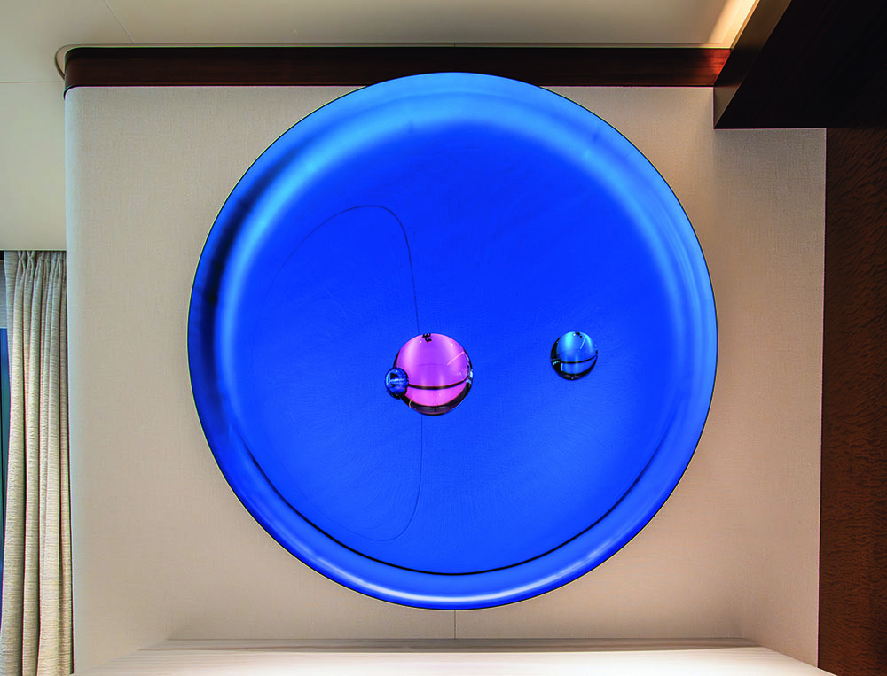 Blue circle with smaller pink and blue circles in the middle