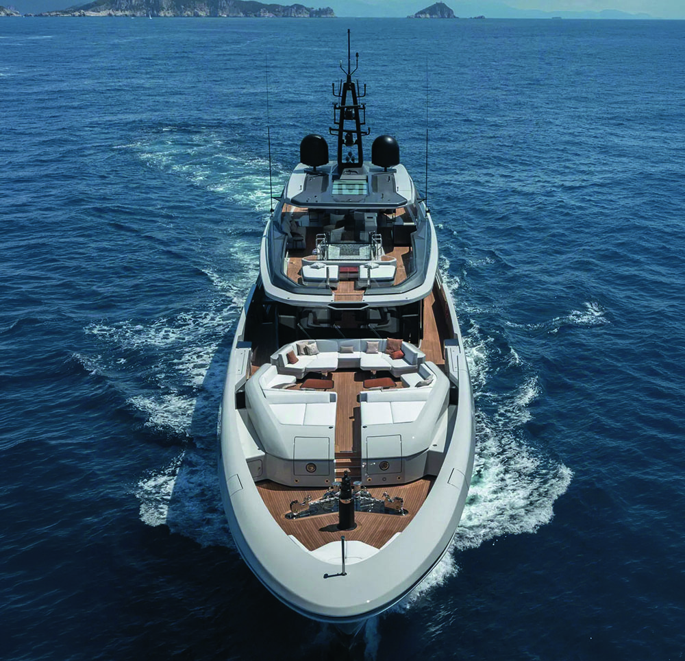 Front view of a boat on the water