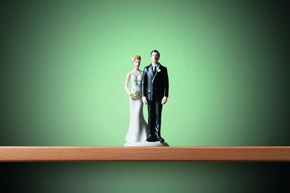 Plastic bride and groom cake topper